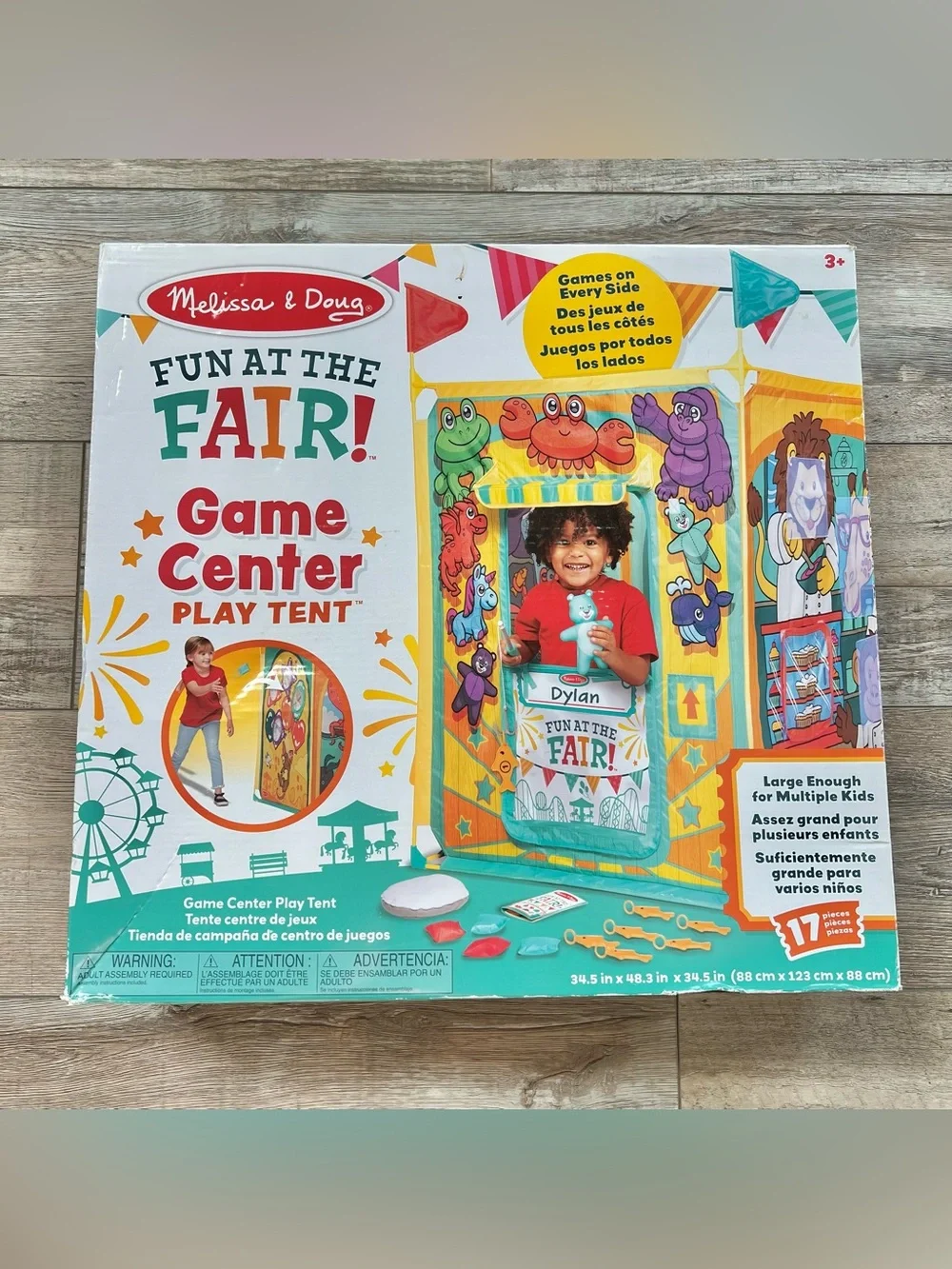 Melissa & Doug Bright Multi Colored Fun at the Fair! Game Center Play Tent